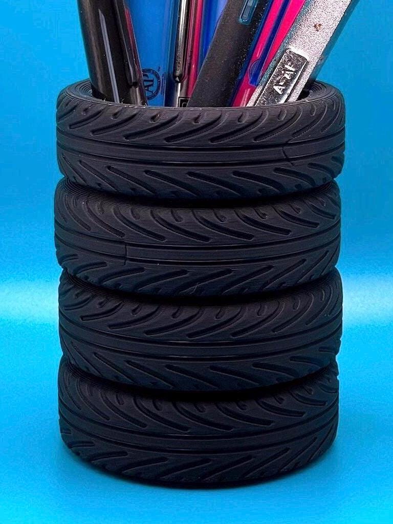 Rugged Tire Pen Holder - Perfect Gift for Car Enthusiasts & Dads!